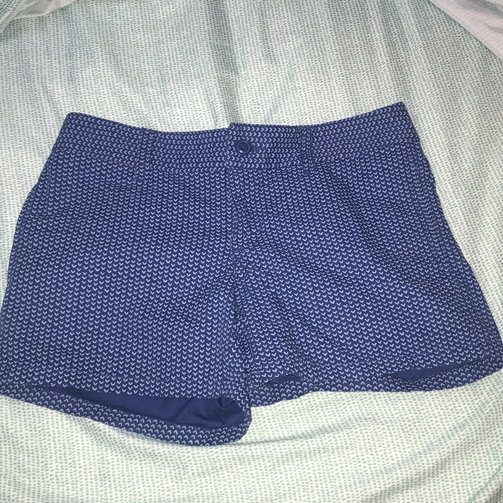 Blue patterned shorts!